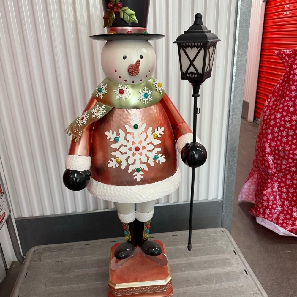 Snowman and Santa statue